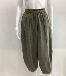 Cropped Pant Pintucked Plain Color Bottoms Ladies'