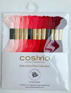 Cosmo Embroidery Thread assorted pack by Trishembroidery.com 色番 (22 RED CAMELLIA)