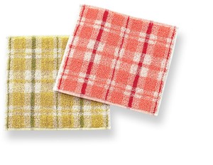 Jacquard Towel Handkerchief 2 Pcs Checkered