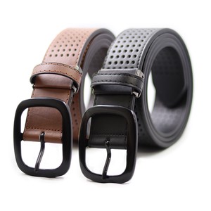 Block Punching Synthetic Leather Casual Belt Leather Belt pin Belt Denim