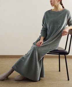 Wave Velour Maxi Length One-piece Dress