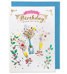 Birthday Card Champagne Champagne Glass Casual