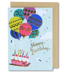 Birthday MIN CARD Birthday Cake Balloon Casual