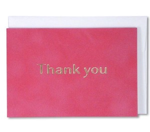 Thank you MIN CARD Velvet Material Thank Character Plain