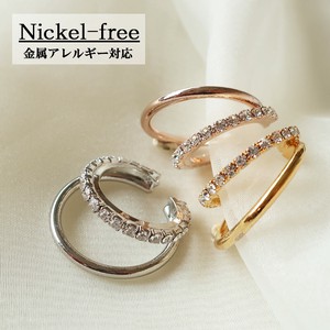 Clip-On Earrings Gold Post Earrings Ear Cuff Ladies Made in Japan