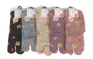Made in Japan Wool Tabi Socks Ume Shiba Dog
