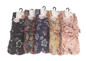 Made in Japan Wool Tabi Socks Float Floral Pattern