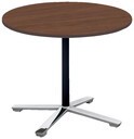 会議テーブル　ビエナ　フラップ型　円形天板　ポリッシュ脚