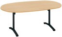会議テーブル　ビエナ　固定楕円天板　塗装脚キャスター