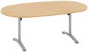 会議テーブル　ビエナ　フラップ型　楕円形天板　塗装脚