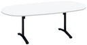会議テーブル　ビエナ　固定楕円天板配線付　塗装脚キャスター