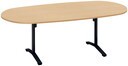会議テーブル　ビエナ　固定楕円天板配線付　塗装脚アジャスター