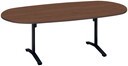 会議テーブル　ビエナ　固定楕円天板配線付　塗装脚キャスター