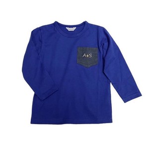 Made in Japan Children's Clothing Embroidery Poket Long Sleeve T-shirt 80 1 40 cm 2