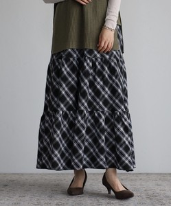 Skirt Check Maxi-skirt Tiered