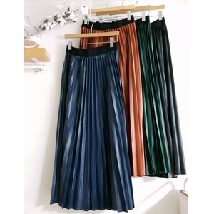 2 Mat Eco Leather Pleats Long Skirt 2 4