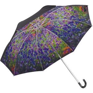 【おしゃれ】名画折り畳み傘(晴雨兼用) ﾓﾈ｢ﾓﾈのｱｲﾘｽｶﾞｰﾃﾞﾝ｣