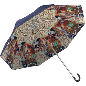 【おしゃれ】名画折り畳み傘(晴雨兼用) ｸﾘﾑﾄ｢抱擁｣