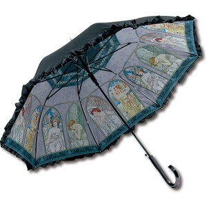 【おしゃれ】名画ﾌﾘﾙｼﾞｬﾝﾌﾟ傘(晴雨兼用) ﾐｭｼｬ｢時の流れ｣