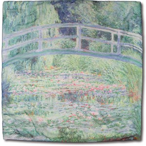 【おしゃれ】名画ｽｶｰﾌ ﾓﾈ｢睡蓮の池と日本の橋｣