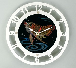 メタリック時計　アートガラスセット