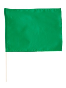 サテン小旗　メタリックグリーン