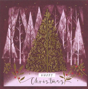 グリーティングカード クリスマス「金のツリー」