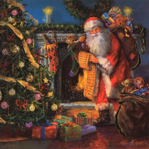 グリーティングカード クリスマス「サンタのリスト」