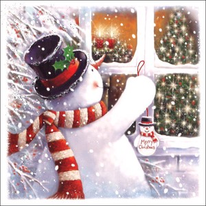 グリーティングカード クリスマス「スノーマンのオーナメント」