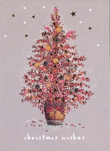 グリーティングカード クリスマス「赤と金のツリー」