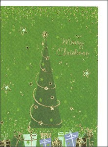 ミニカード クリスマス TUTTI FRUTTI「緑のツリーとプレゼント」