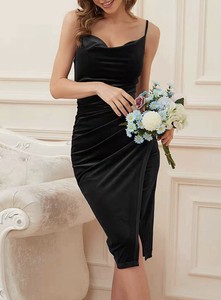 Ladies Clothing Velvet One-piece Dress A4 1 9 1
