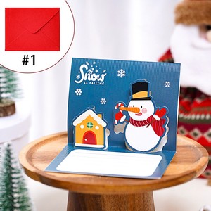 Christmas Card 3 Solid Card Greeting Card Message Card Envelope Attached Snowman