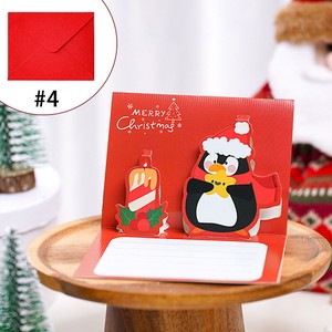 Christmas Card 3 Solid Card Greeting Card Message Card Envelope Attached Santa