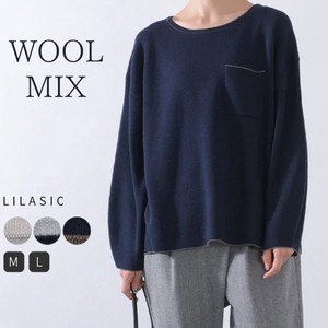 Tunic Pullover Crew Neck Knitted Stitch Tops Ladies