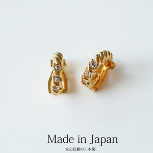 Clip-On Earrings Gold Post Earrings Ladies' Made in Japan
