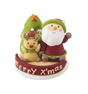 シュガードール ツリー＆トナカイおすわりサンタ クリスマスケーキデコレーション 装飾