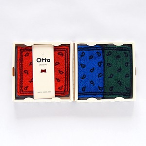 【今治タオル/ギフト】Otta（オッタ）ハーフタオルハンカチ同柄3枚組ギフトセット【Made in Japan】