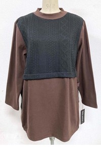 soft Gigging Processing Cut Material Cable Cut Material Switching High Neck Tunic 2