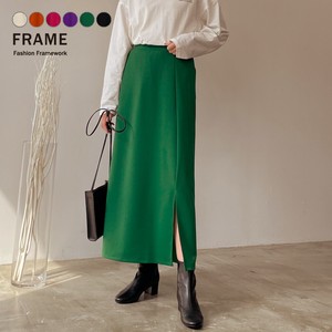 Color ponte fabric Straight Skirt 2