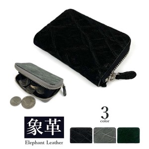 Coin Purse Coin Purse Round Fastener Genuine Leather 3-colors Made in Japan