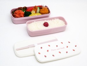 Strawberry Bento Box 2 Steps Lunch Box Made in Japan