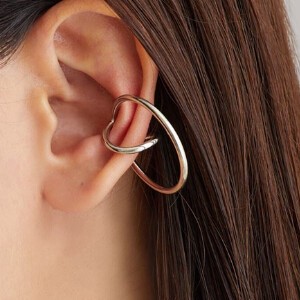 Clip-On Earrings Gold Post Earrings Ear Cuff Ladies Made in Japan