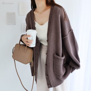 Sweater/Knitwear Plainstitch Oversized Knitted Long Sleeves Cardigan Sweater