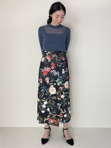 Flower Print Line Skirt