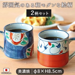 Mino Ware Mug 2 Pattern set Made in Japan Mino Ware Ceramic Porcelain Mug
