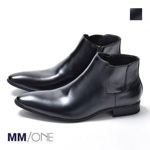 サイドジップ ショートブーツ 撥水加工 革靴 メンズ MPB1782-2 [ MM/ONE / エムエムワン ]