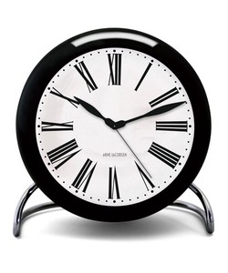 Rome Black White Table Clock