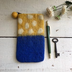 Wool Felt 2 Dot Dot Pouch Vertical Handmade Tray