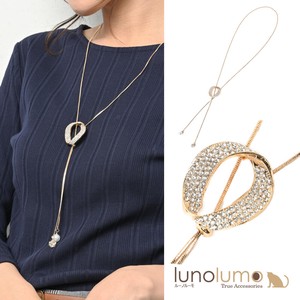 Necklace Ladies Bijou Glitter Rhinestone Pearl Metal Slider Gold
